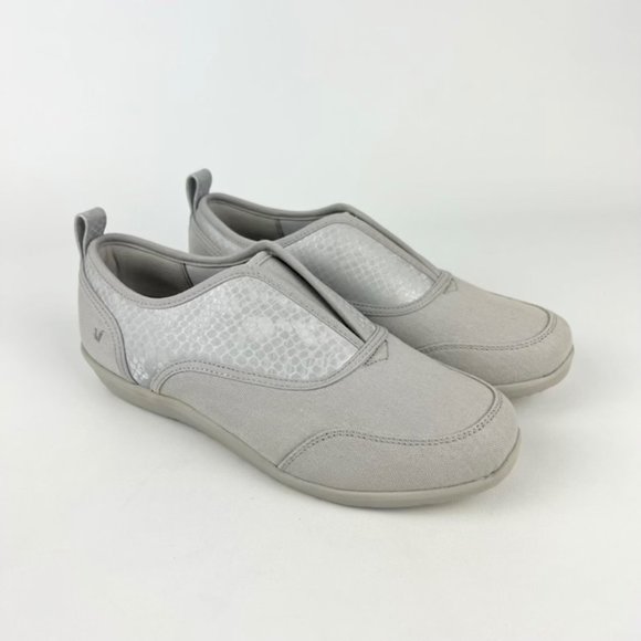 Vionic Denver Gray Canvas Snake Print Slip On Sneaker 6.5 Wide - Picture 1 of 16